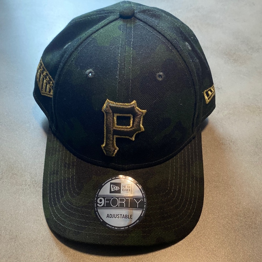 Camo Pittsburgh Pirates New Era Adjustable Hat. 9Forty